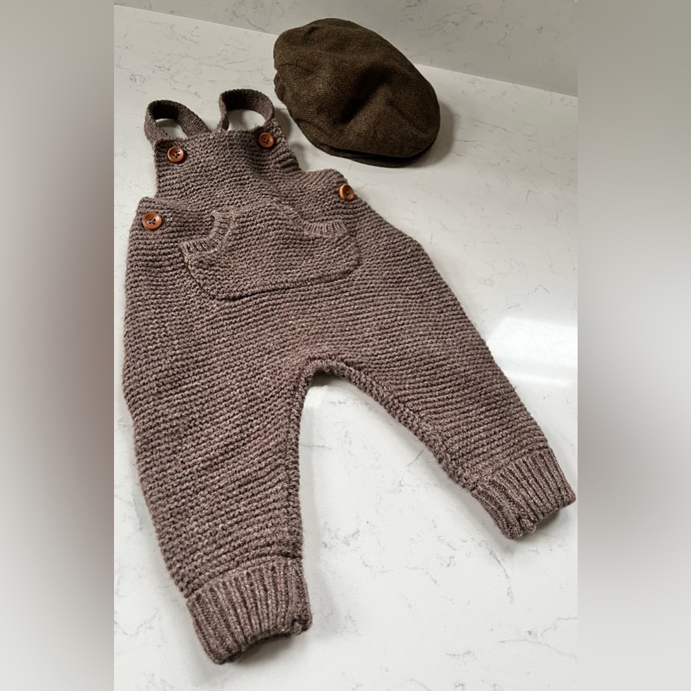 Zara Baby Boy Fall Sweater Overalls 1-3 months
